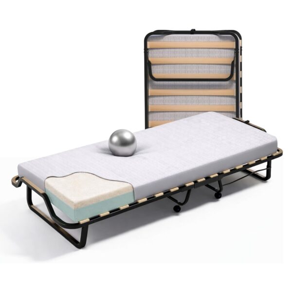 Soluko | Letto Brandina Pieghevole a Doghe con Materasso Memory